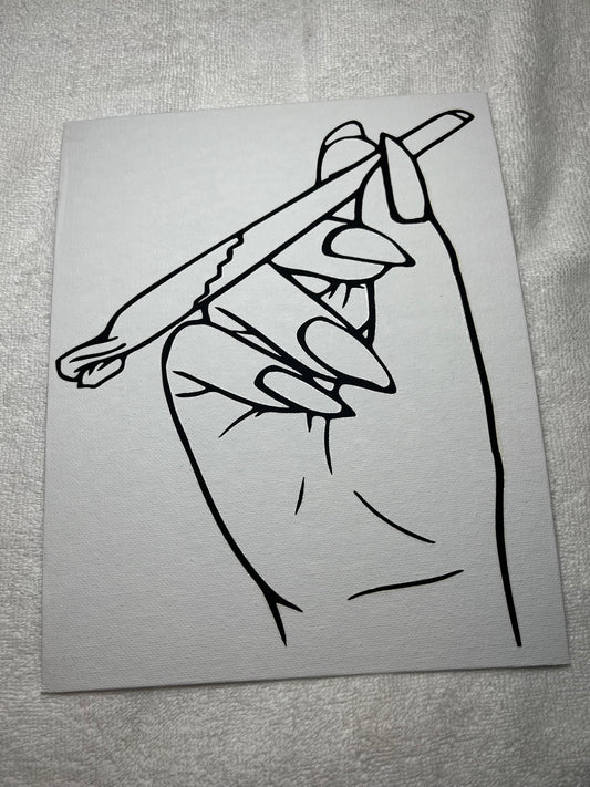 Pre Drawn Canvas - Hand with Spliff