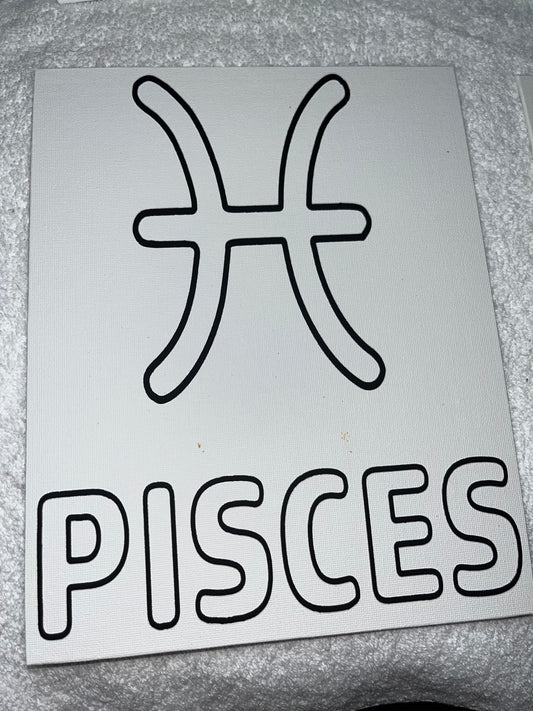 Pre Drawn Canvas - Pisces, symbol