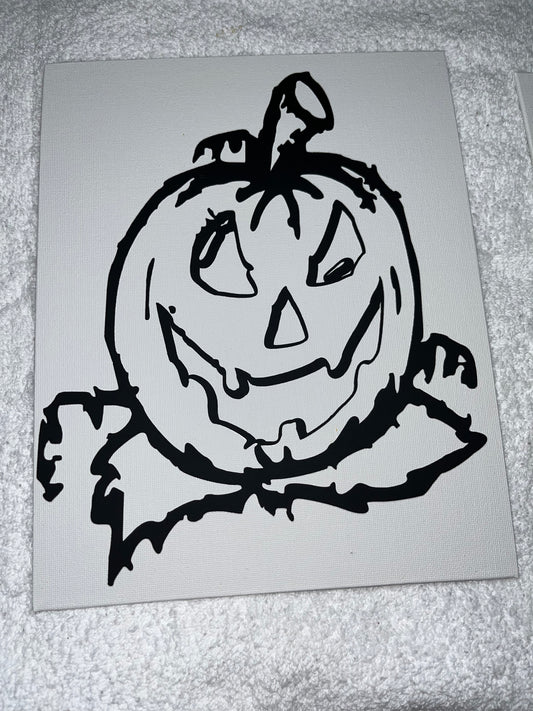 Pre Drawn Canvas - Halloween, pumpkin