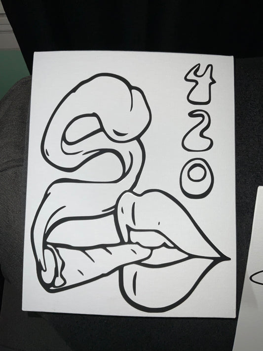 Pre Drawn Canvas - 420 Lips