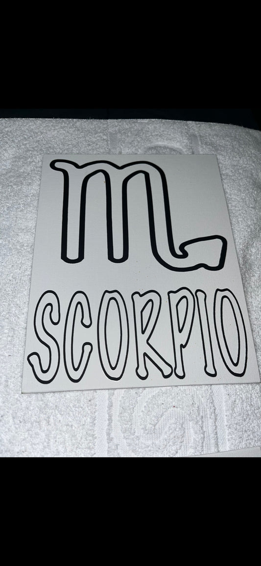 Pre Drawn Canvas - zodiac, scorpio